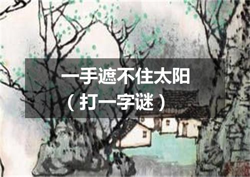 一手遮不住太阳（打一字谜）