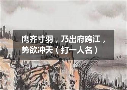 鹰齐寸羽，乃出府跨江，势欲冲天（打一人名）