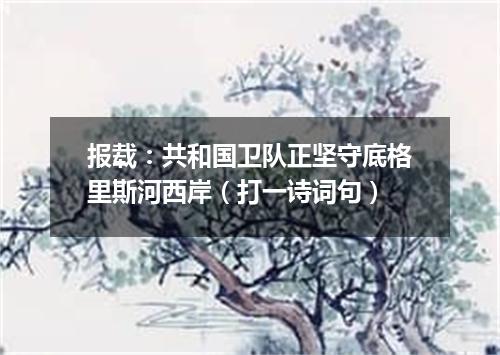 报载：共和国卫队正坚守底格里斯河西岸（打一诗词句）