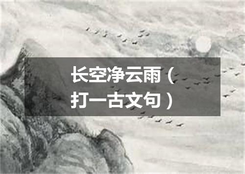 长空净云雨（打一古文句）