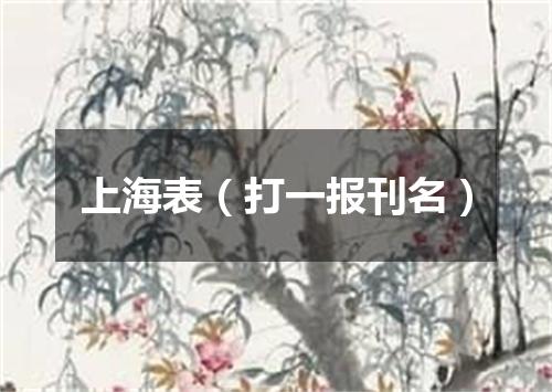 上海表（打一报刊名）