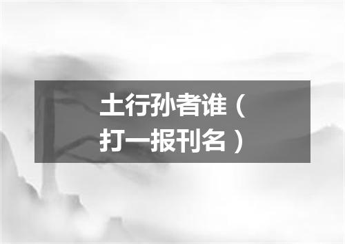 土行孙者谁（打一报刊名）