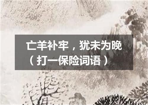 亡羊补牢，犹未为晚（打一保险词语）