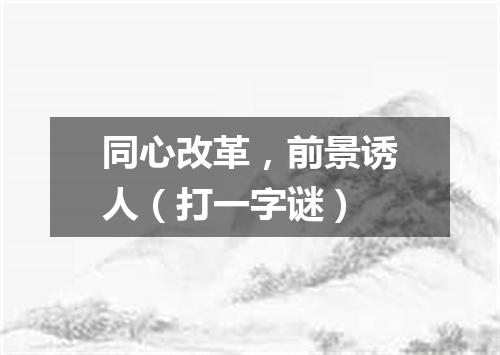 同心改革，前景诱人（打一字谜）
