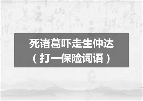 死诸葛吓走生仲达（打一保险词语）