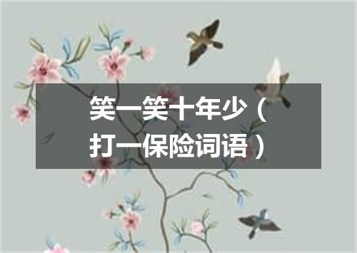 笑一笑十年少（打一保险词语）