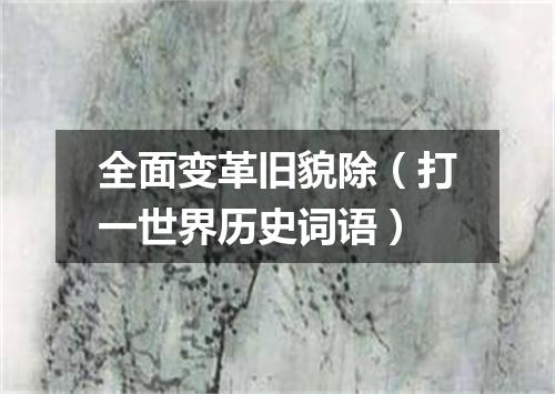全面变革旧貌除（打一世界历史词语）