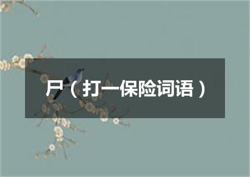 尸（打一保险词语）