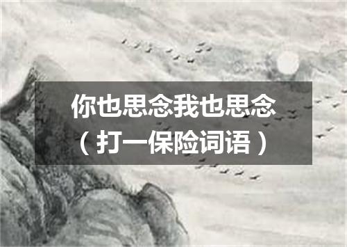 你也思念我也思念（打一保险词语）