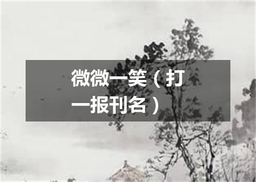 微微一笑（打一报刊名）