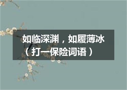 如临深渊，如履薄冰（打一保险词语）