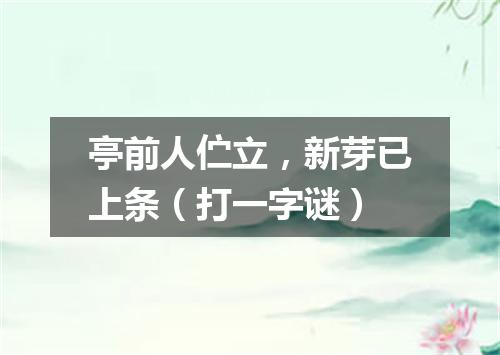 亭前人伫立，新芽已上条（打一字谜）