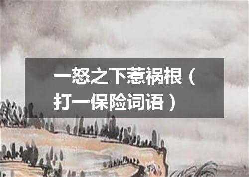 一怒之下惹祸根（打一保险词语）