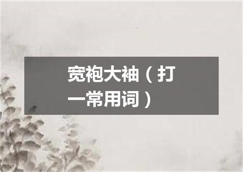 宽袍大袖（打一常用词）