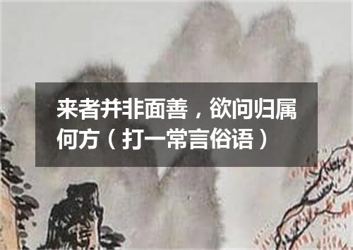 来者并非面善，欲问归属何方（打一常言俗语）