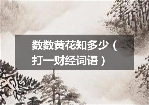 数数黄花知多少（打一财经词语）