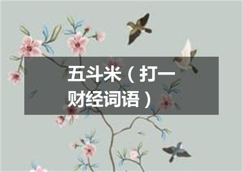 五斗米（打一财经词语）