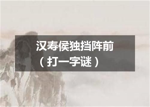 汉寿侯独挡阵前（打一字谜）