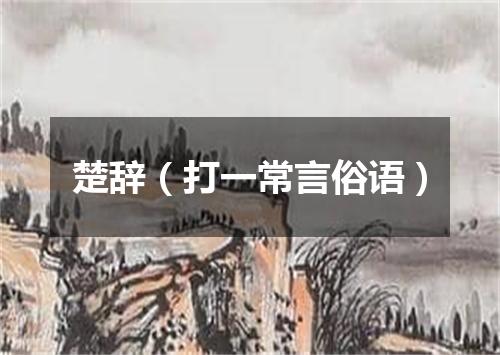 楚辞（打一常言俗语）