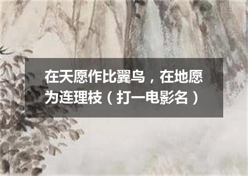在天愿作比翼鸟，在地愿为连理枝（打一电影名）