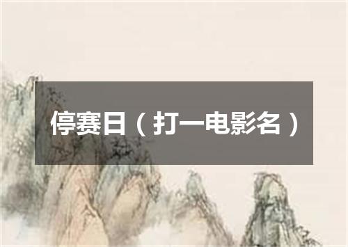 停赛日（打一电影名）