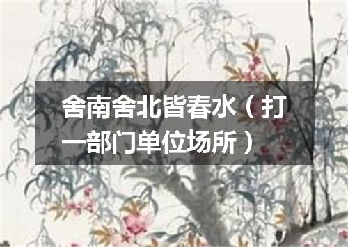 舍南舍北皆春水（打一部门单位场所）