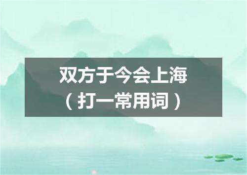 双方于今会上海（打一常用词）