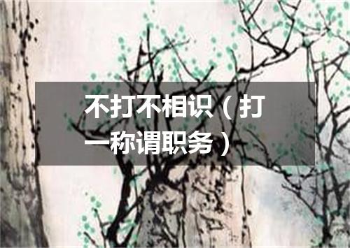 不打不相识（打一称谓职务）