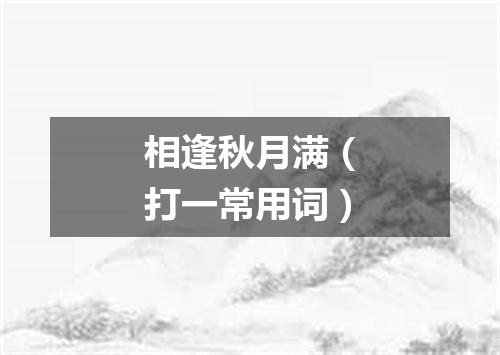 相逢秋月满（打一常用词）