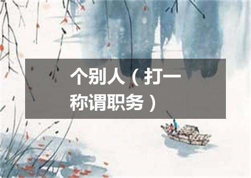 个别人（打一称谓职务）