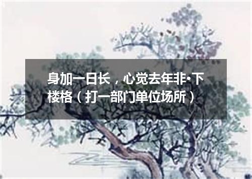 身加一日长，心觉去年非·下楼格（打一部门单位场所）