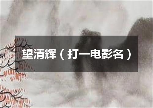 望清辉（打一电影名）