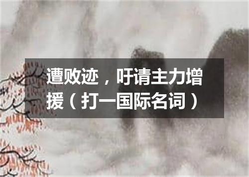 遭败迹，吁请主力增援（打一国际名词）