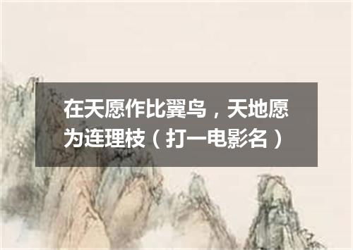 在天愿作比翼鸟，天地愿为连理枝（打一电影名）