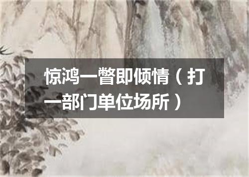 惊鸿一瞥即倾情（打一部门单位场所）