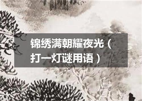 锦绣满朝耀夜光（打一灯谜用语）