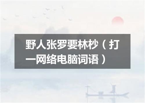 野人张罗要林杪（打一网络电脑词语）