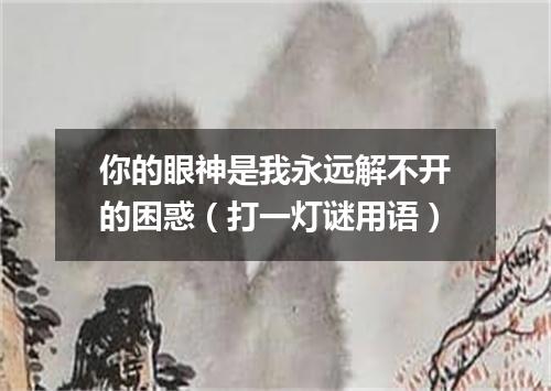 你的眼神是我永远解不开的困惑（打一灯谜用语）