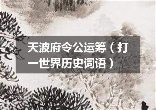 天波府令公运筹（打一世界历史词语）