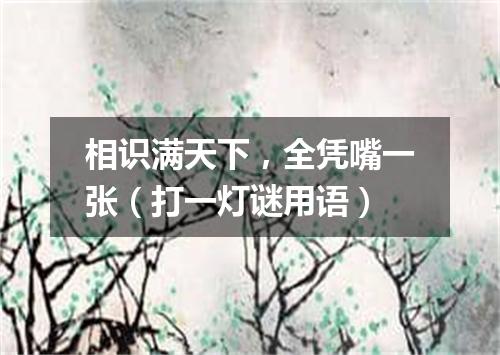 相识满天下，全凭嘴一张（打一灯谜用语）