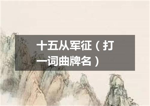 十五从军征（打一词曲牌名）