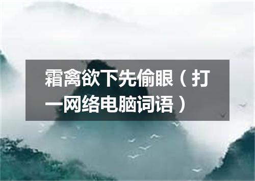 霜禽欲下先偷眼（打一网络电脑词语）