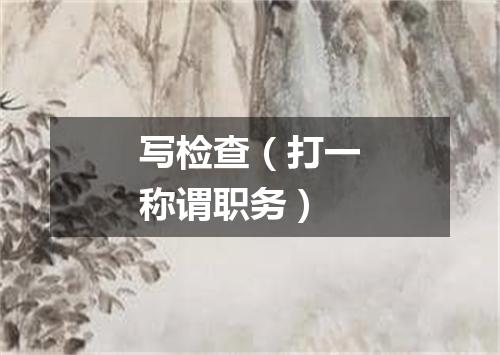 写检查（打一称谓职务）