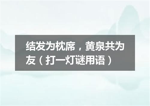 结发为枕席，黄泉共为友（打一灯谜用语）