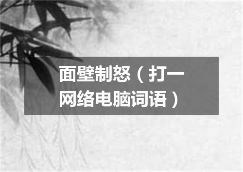 面壁制怒（打一网络电脑词语）