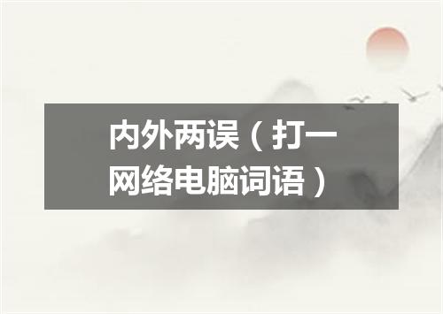 内外两误（打一网络电脑词语）