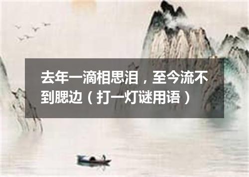 去年一滴相思泪，至今流不到腮边（打一灯谜用语）