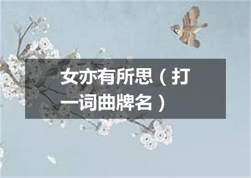 女亦有所思（打一词曲牌名）