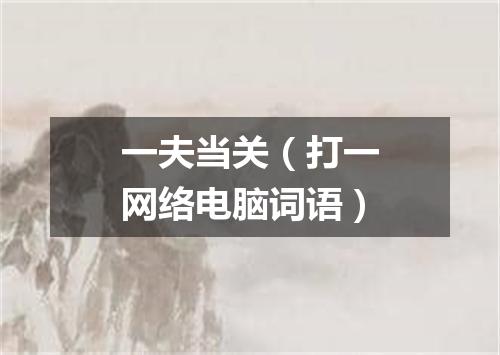 一夫当关（打一网络电脑词语）