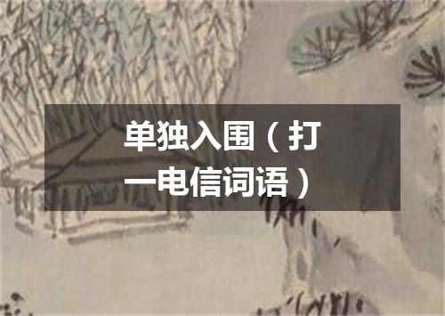 单独入围（打一电信词语）